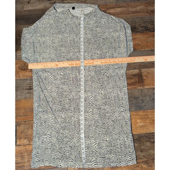 Norma Kamali Black White Abstract Print Dolman Sleeve Cowl Neck Tunic Dress XL - Picture 4 of 5